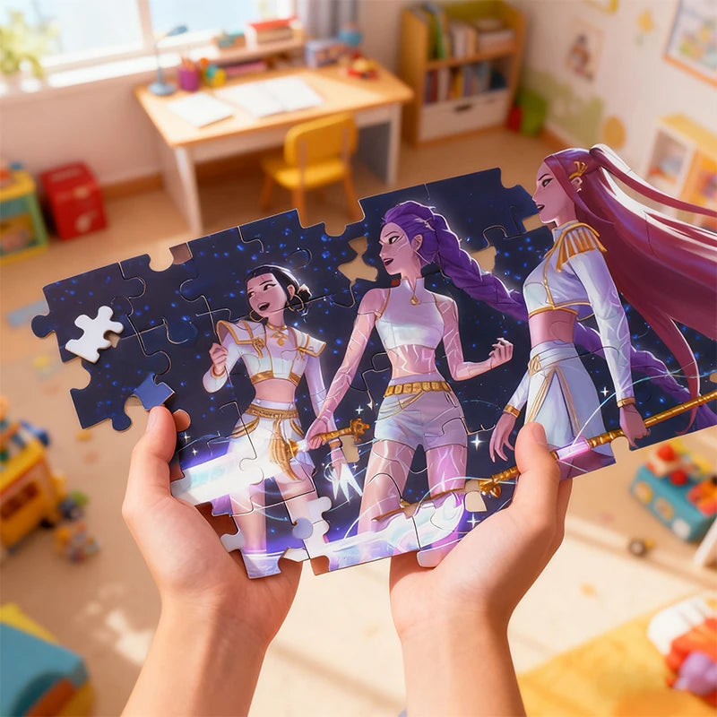 Kpop Demon Hunters 3D Jigsaw puzzle Board Game Rumi Mira Zoey Huntrix Character Puzzle Collectible Kids Toys Birthday X-mas Gift