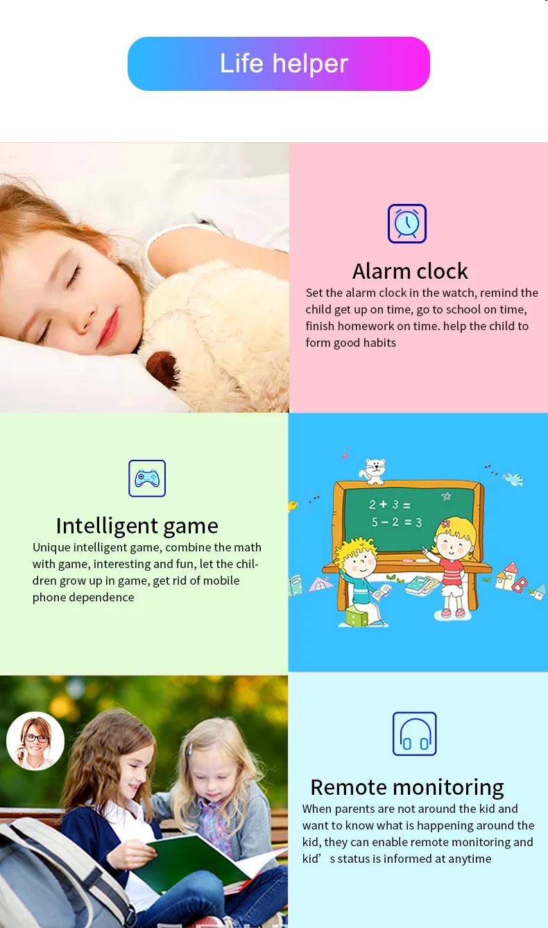 Kids Smart Watch SOS SIM Card LBS Tracker – Waterproof Phone Watch with Camera for Boys & Girls (Q19 / Z1 / A28 / Q88) - I YAN