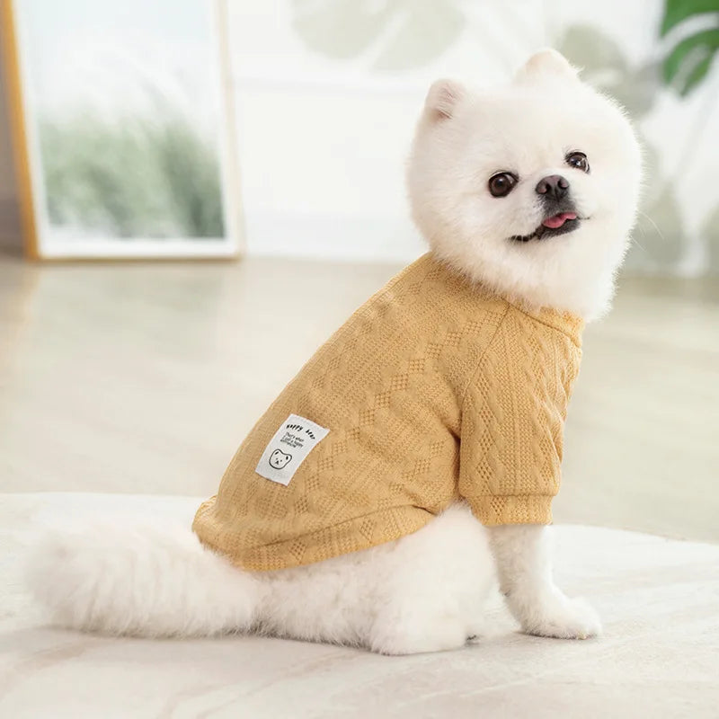 Solid Cozy Cat & Small Medium Dog Knit Sweaters - Warm Autumn Winter Pet Wear - Factory Direct Wholesale