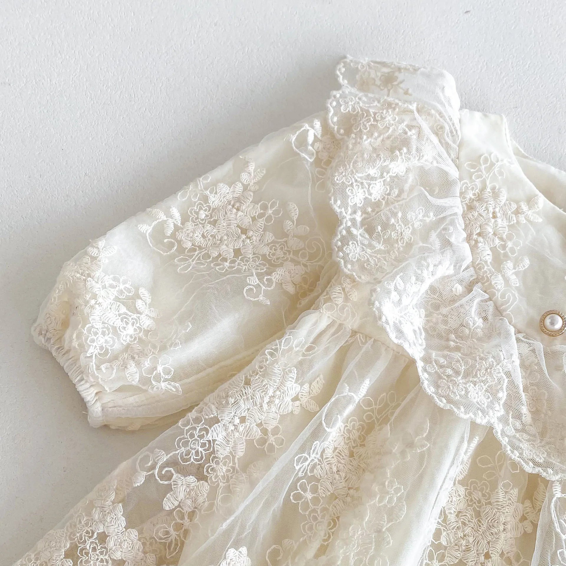 2026 Spring New Baby Girls Bodysuit Toddler Girl Princess Dress Infant Lace Embroiery Onesies Newborn Girls Clothing