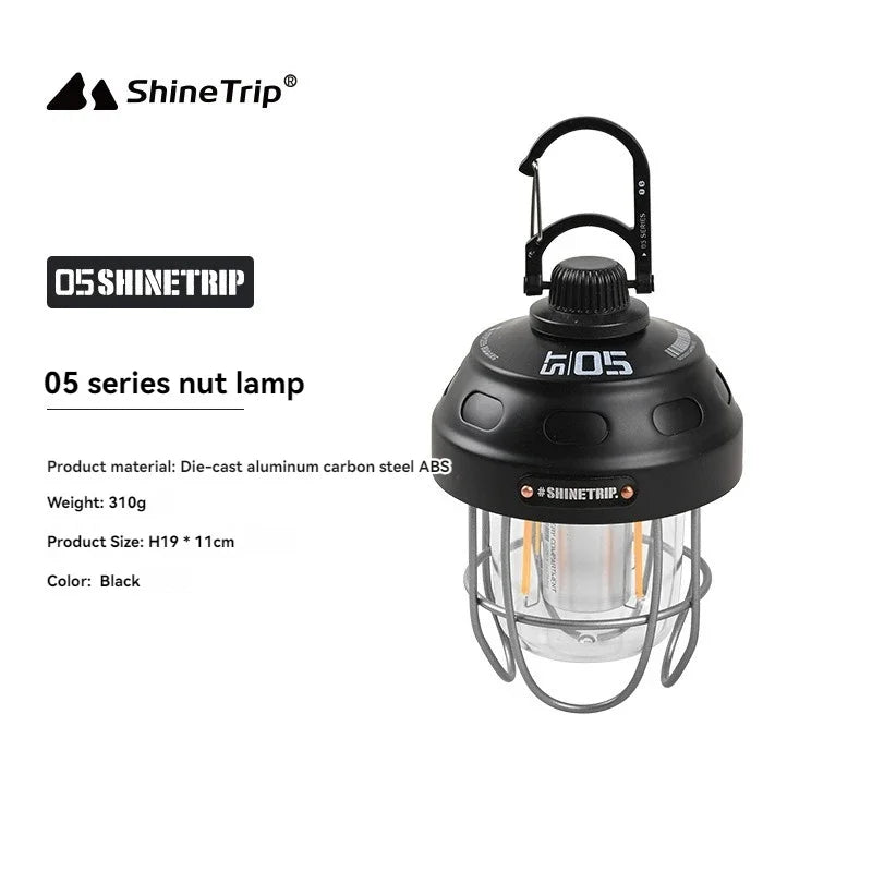 Outdoor vintage pendant light by I YAN, portable rechargeable camping lantern with long-lasting ambient illumination for tents.