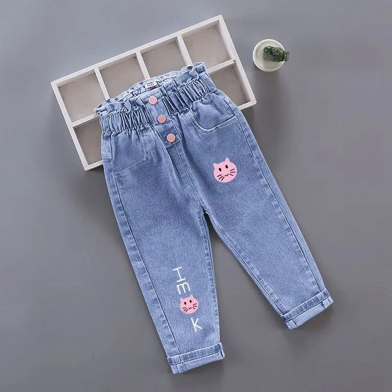 Girls Pants Kids Clothes Children Jeans Cowboy  Denim Pants Spring Autumn Fashion Clothing Streetwear Casual Harajuku
