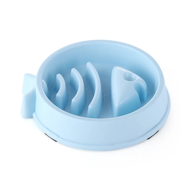 I YAN pet slow feeder bowl for cats and dogs, round, non-slip, thickened, colorful, prevents choking, promotes healthy eating.