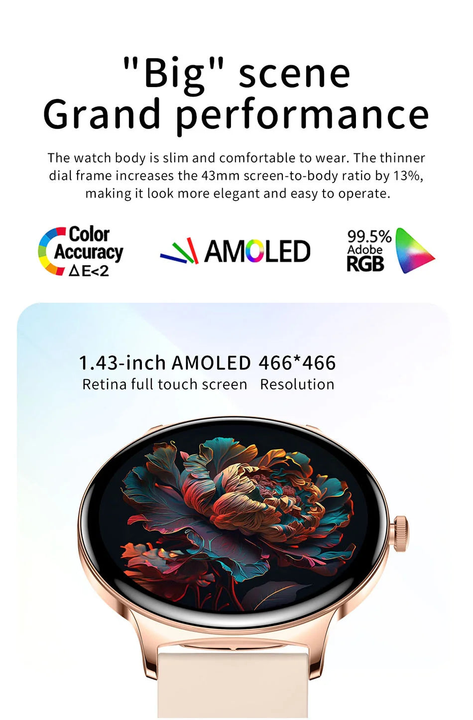 2025 Ultra-thin Durable Women Smart Watch 1.43" Amoled Screen Wireless Call Sports Health Fitness Women Watches For Android iOS