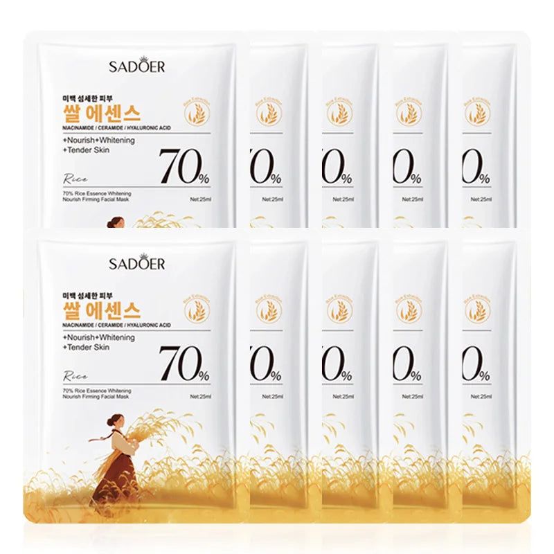 SADOER White Rice Whitening Facial Masks Moisturizing Anti Wrinkles Anti-Aging Hydrating Face Mask Korean Skin Care Cosmetics