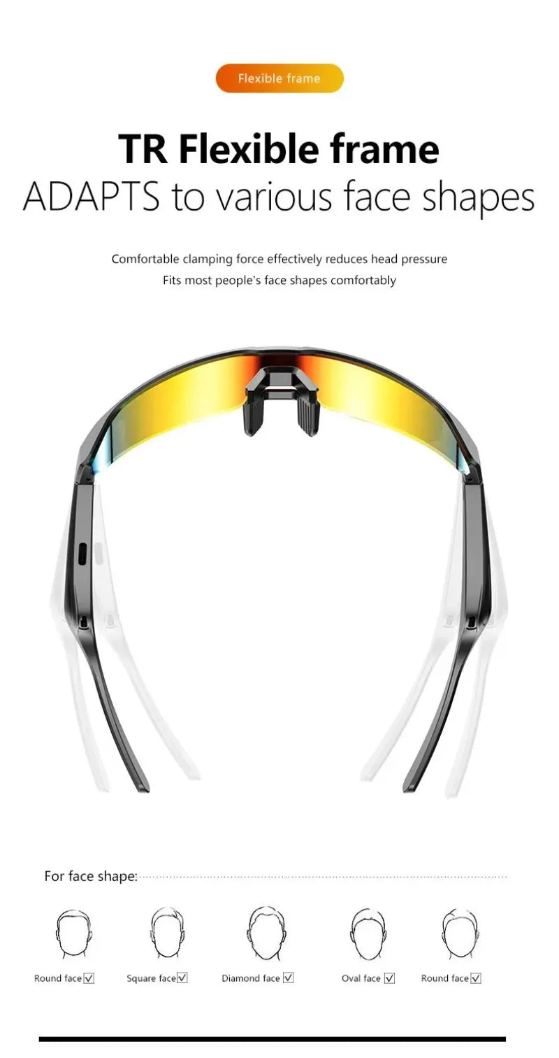 Cycling Running Bluetooth Smart Glasses Technology Audio Call Remote Headset Sunglasses Sports Driving Music Earbuds Headphones