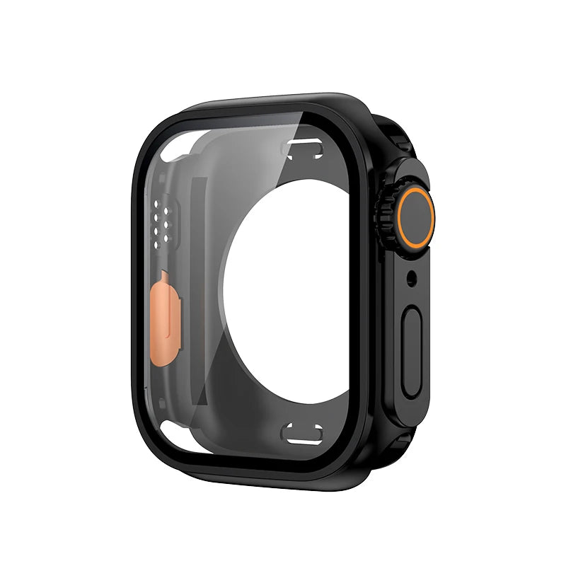 Tempered Glass+Cover For Apple Watch 11 10 9 8 7 46mm 42mm PC Bumper Screen Protector Case iWatch Series 7 6 5 4 SE3 44 40 45mm