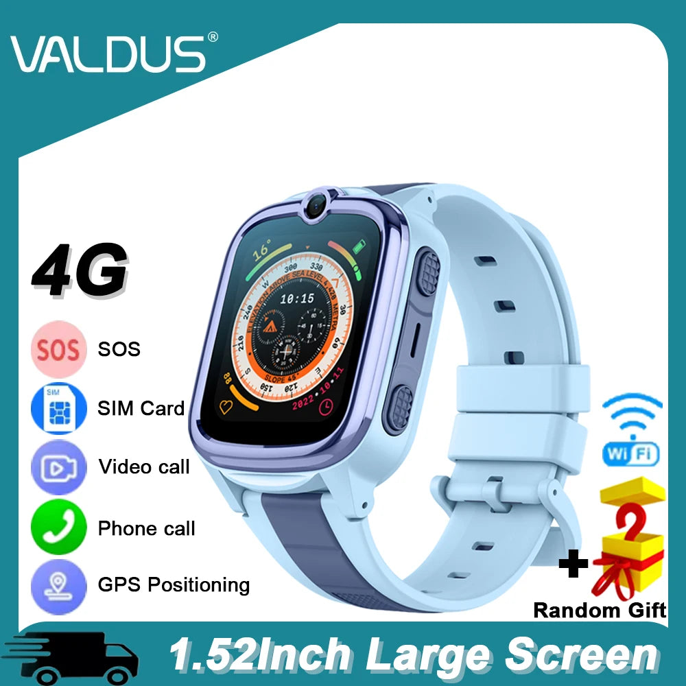 VALDUS 2025 New VK59 4G Kids Watch HD Video Call SOS 0.3 Mpix Camera SIM Card WIFI GPS Positioning Children Smartwatch Boys Gift