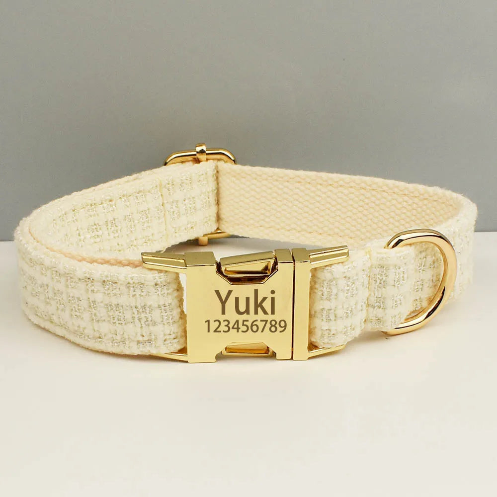 Custom Engraved Nameplate Dog Collar Leash Harness Set Personalized Pet Accessories for Dogs