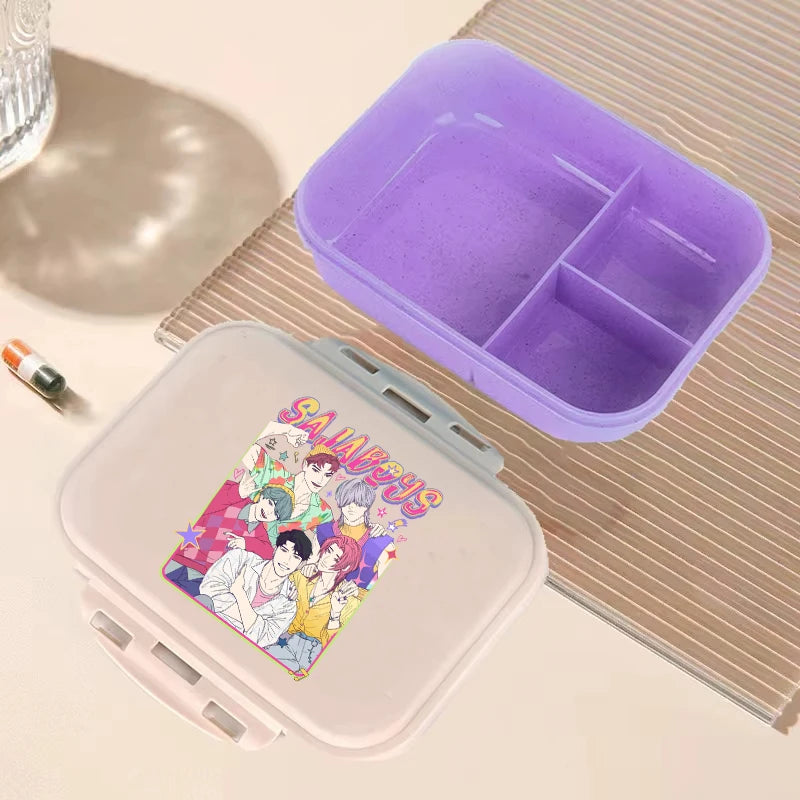 I YAN Demon Hunters anime lunch box with vibrant demon hunter design, large capacity food container for kids' school and picnic use.