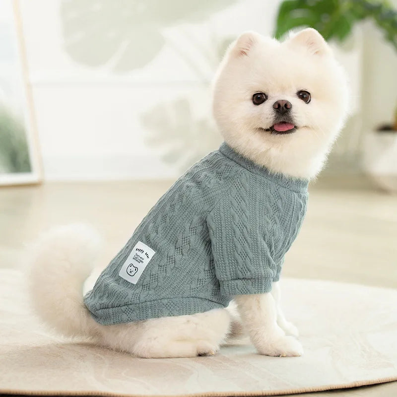Solid Cozy Cat & Small Medium Dog Knit Sweaters - Warm Autumn Winter Pet Wear - Factory Direct Wholesale