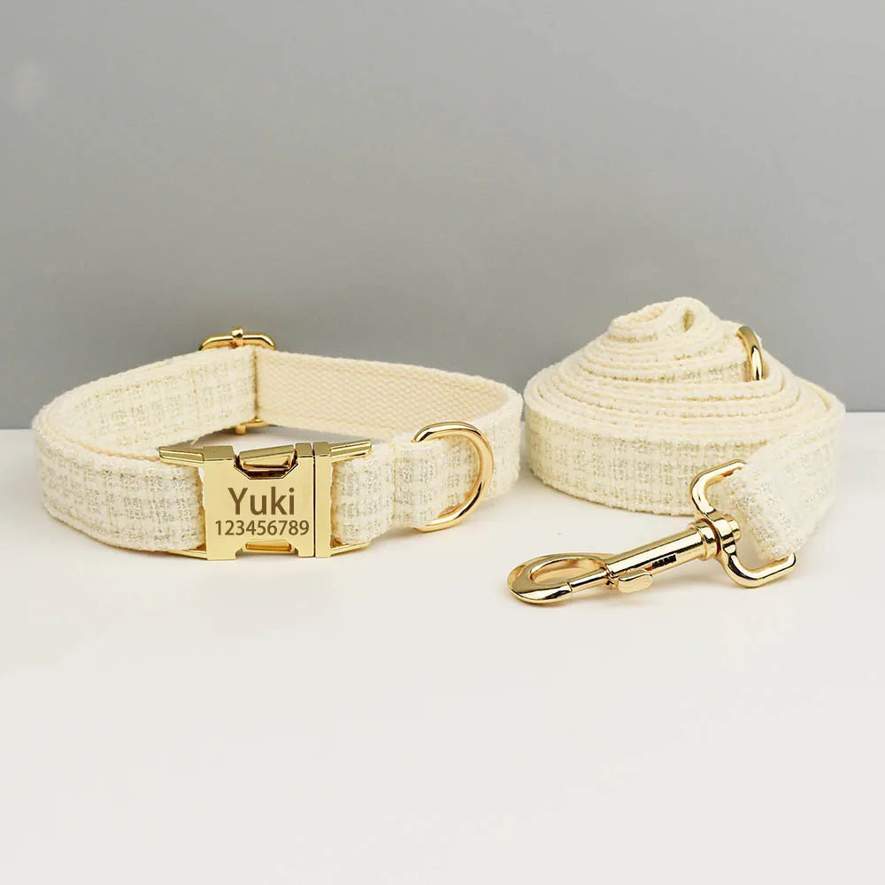 Custom Engraved Nameplate Dog Collar Leash Harness Set Personalized Pet Accessories for Dogs