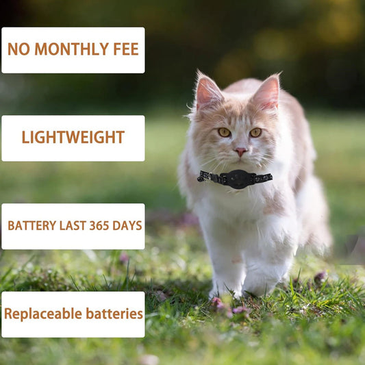 I YAN waterproof cat tracker collar with bell, electronic pet locator compatible with iOS and Android, anti-lost device for cats.