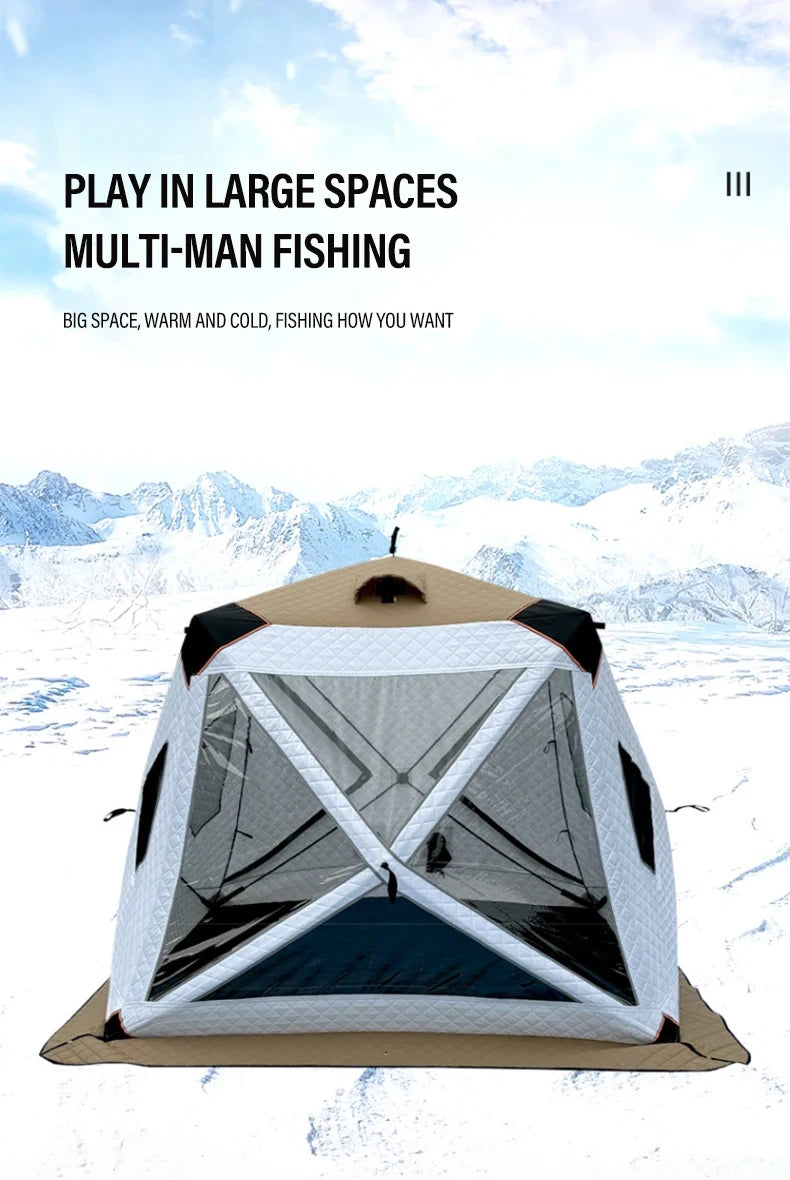 Outdoor Winter Fishing Ice Fishing Tent Camping Gear Warmth-Enhanced Windproof for Cold Weather Fishing Adventures
