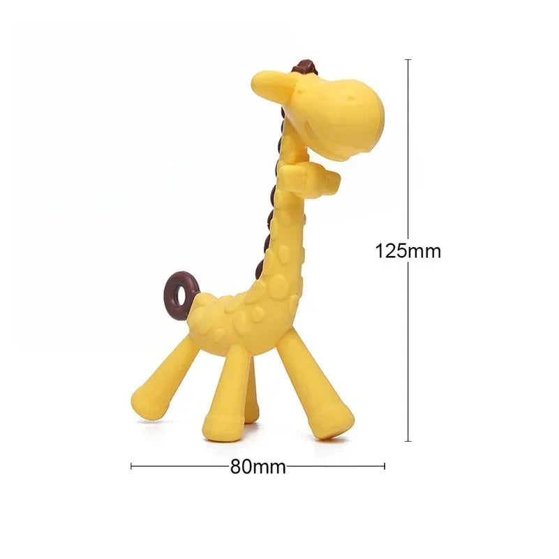 Food Grade Baby Molar Teether Silicone Giraffe Teethers Cartoon Teething for Babies Relief Gums Pain Toys Newborn Essentials