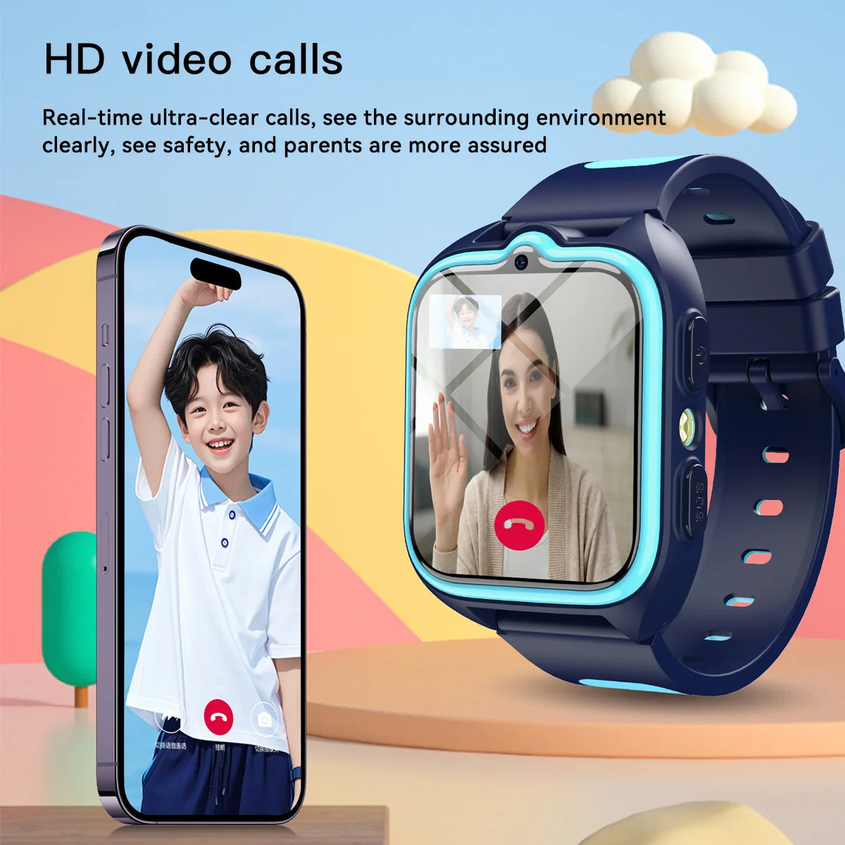 Blackview Z30 kids smart watch by I YAN with GPS, WiFi, LBS, 4G video call, and AI positioning feature.