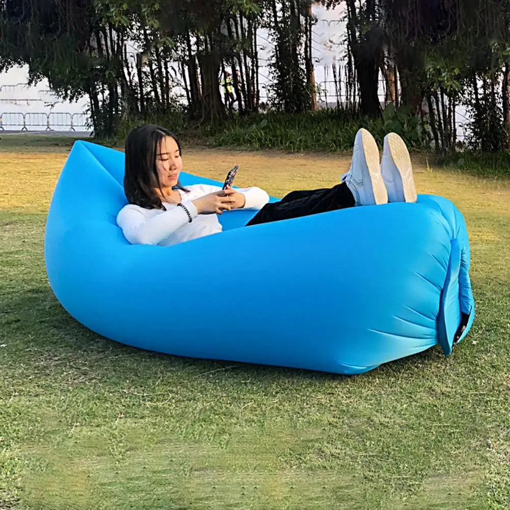Inflatable Sofa Cushion Camping Air Tent Bed Sleeping Bag Portable Outdoor Durable Lazy Beach Air Mattress Folding Lounger Chair
