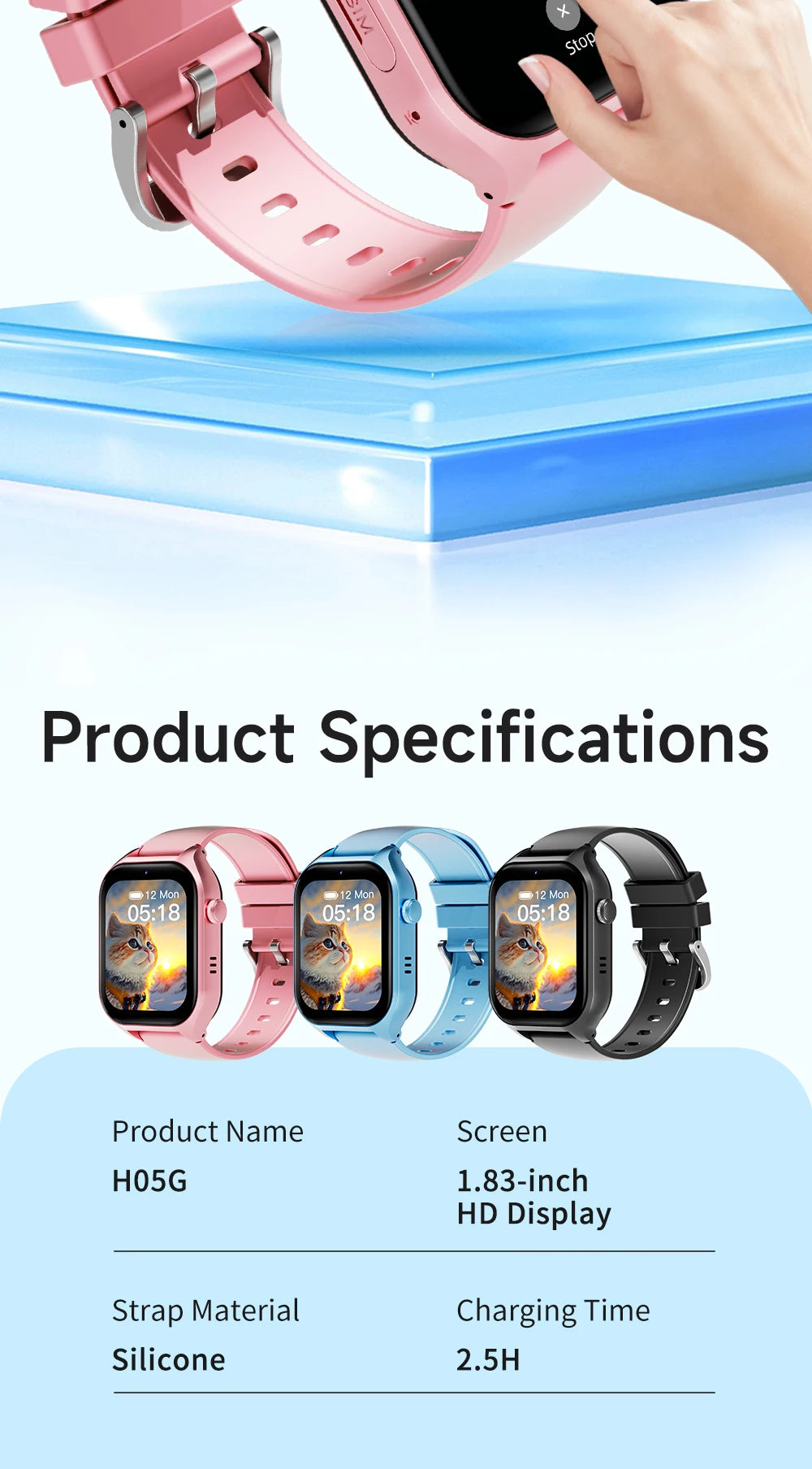 New Smart Watches 4G Kids GPS AGPS LBS SOS Music Playback Camera Smartwatch Waterproof Video Call 800mAh Boy Girl Children Gift