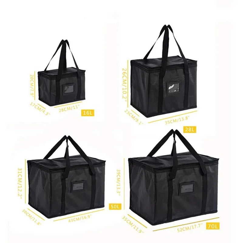 70L Insulated Thermal Cooler Bag Insulation To Keep Cold Large Capacity Portable Lunch Bag Zip Picnic Camping Tin Foil Food Bag