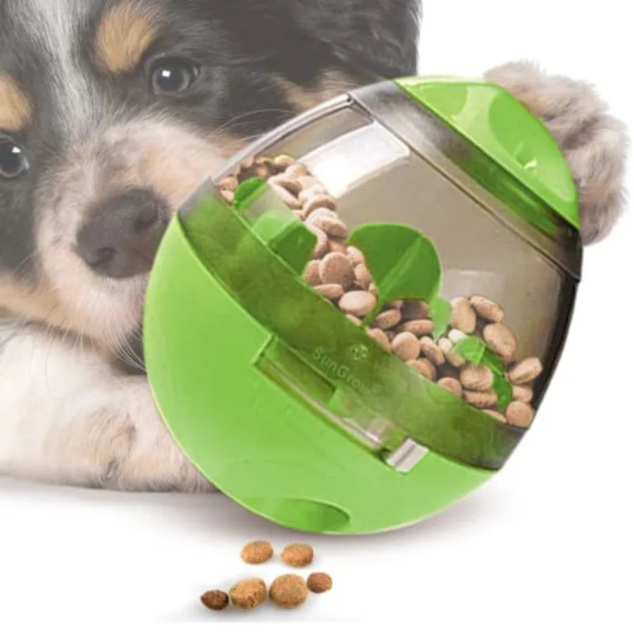 I YAN puppy, small dog and cat treat ball, slow pet feeder and boredom buster with adjustable food dispenser for preventing naughty chewing