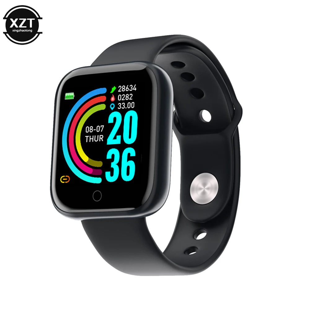 I YAN Y68 color screen sport watch with pedometer, heart rate, blood pressure monitor, fitness tracker, suitable for children and adults
