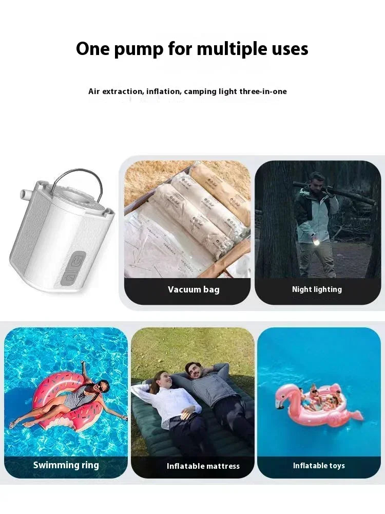 Mini Inflator Pump Outdoor Portable Small Electric Air Pump for Camping Sleep Pad Mattress Mat Pumping and Inflating Vacuum Pump
