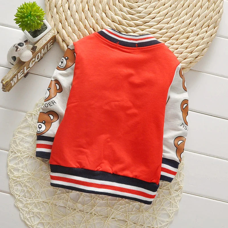 New Spring Autumn Baby Girls Boys Clothes Children Cotton Cartoon Jacket Toddler Fashion Sports Costume Infant Kids Sportswear