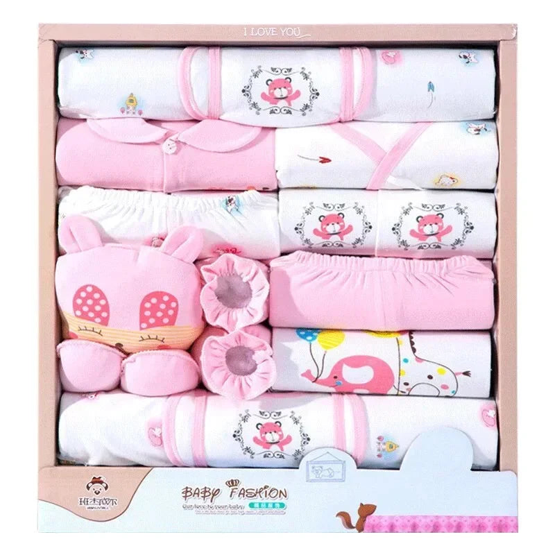 18-Piece Newborn Baby Gift Set – 100% Cotton Layette Box for Boys & Girls - I YAN