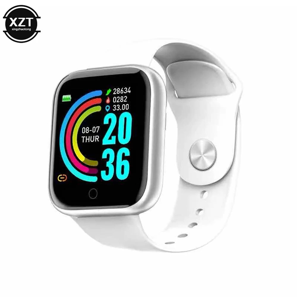 I YAN Y68 color screen sport watch with pedometer, heart rate, blood pressure, fitness tracker, suitable for children and adults.