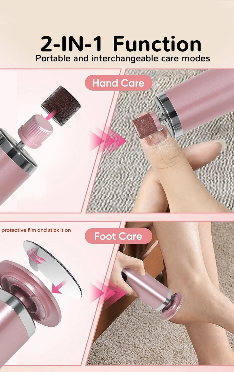 Foot Care Tool 2-in-1 Foot and Hand Electric Care Tools,Polish and Smooth,Shine Toenails Electric Callus Remover Pedicure File