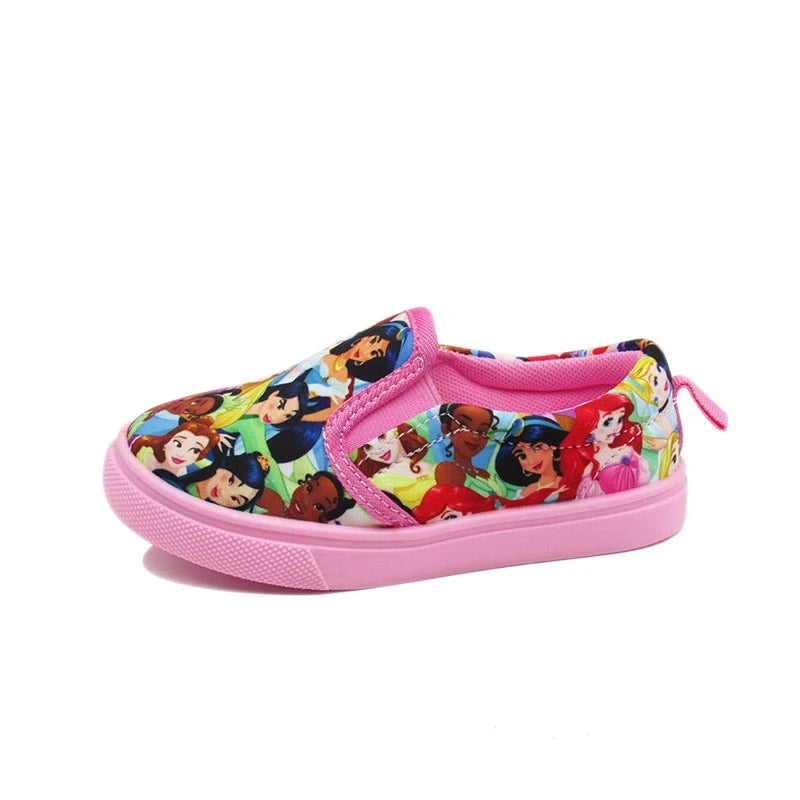 Disney Children's Casual Canvas Shoes Lazy Cartoon Priness Children's Student's Girls' Pink Comfortable Shoes Size 26-31