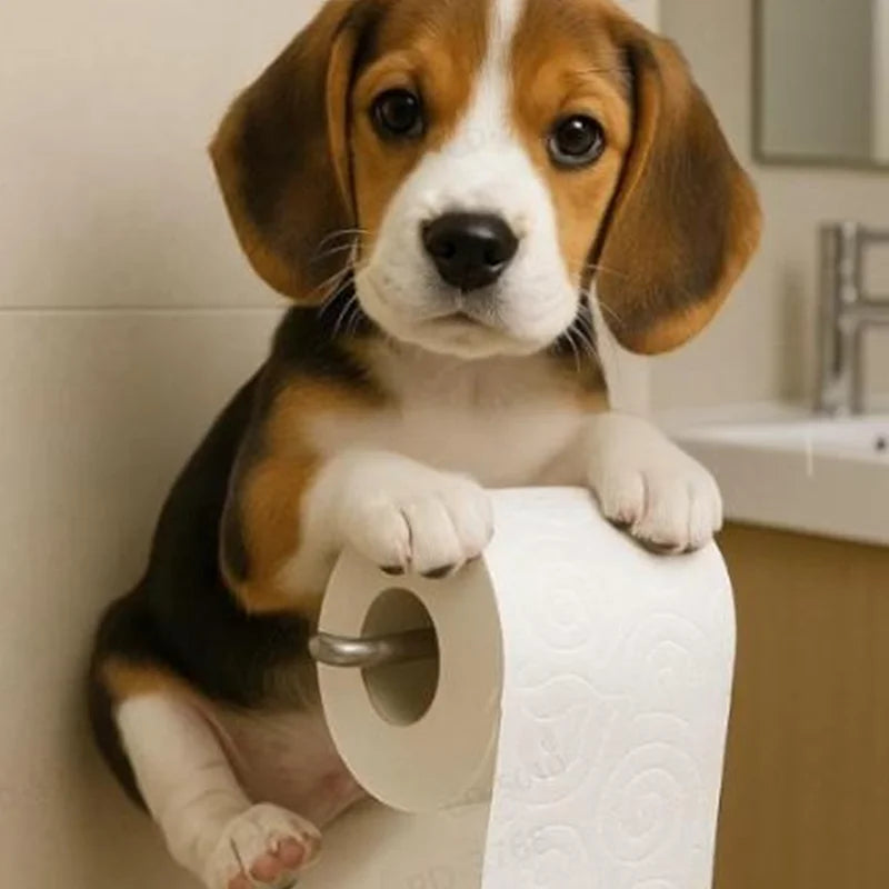New Crafts Statues Home Decor Cute Dog Tissue Holder Toilet Paper Holder Resin Decorations Pendant