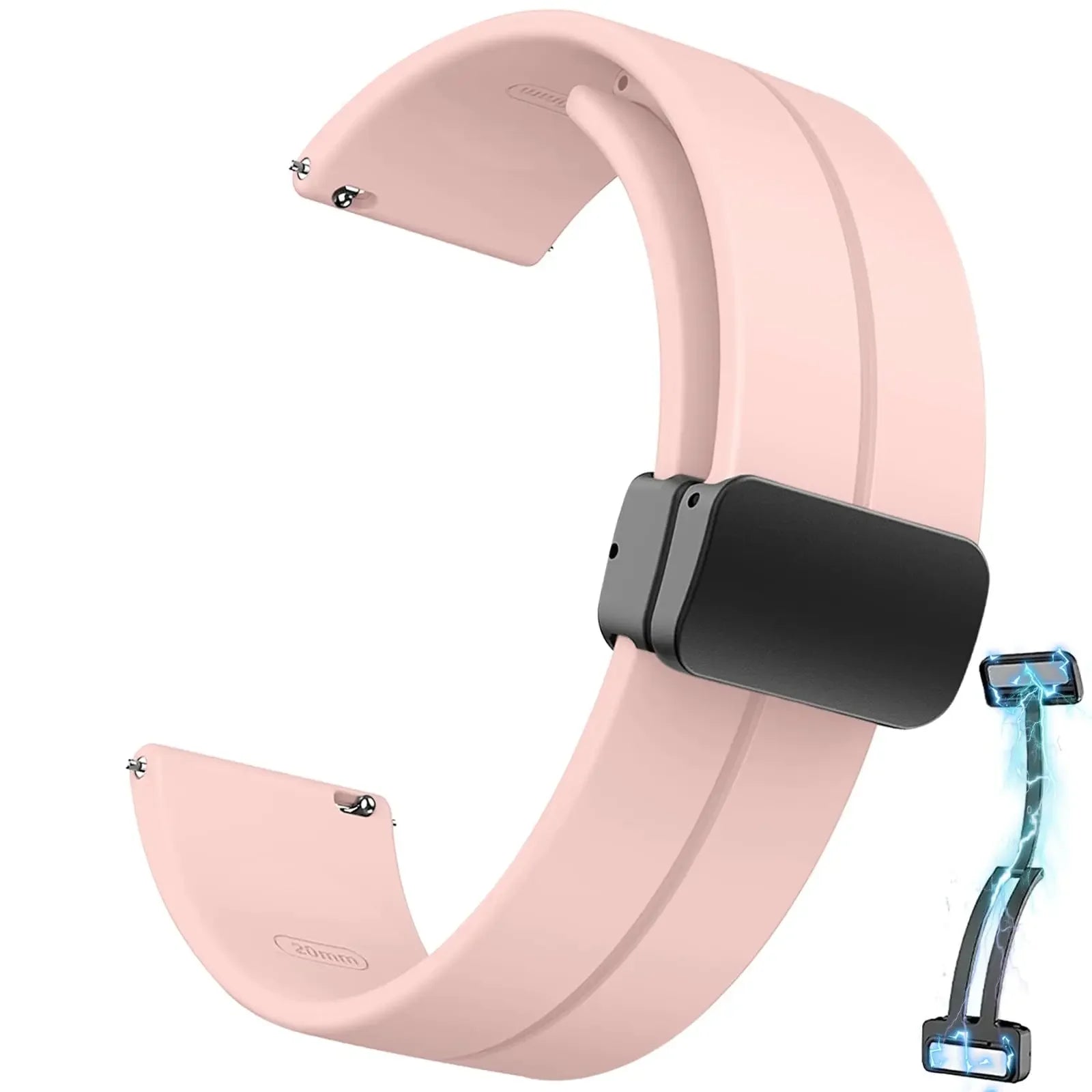 20mm 22mm Strap For Samsung Galaxy watch 6/4/5 pro/classic/gear s3/active 2 Sport Silicone Magnetic Buckle Huawei GT 2 2e 3 band