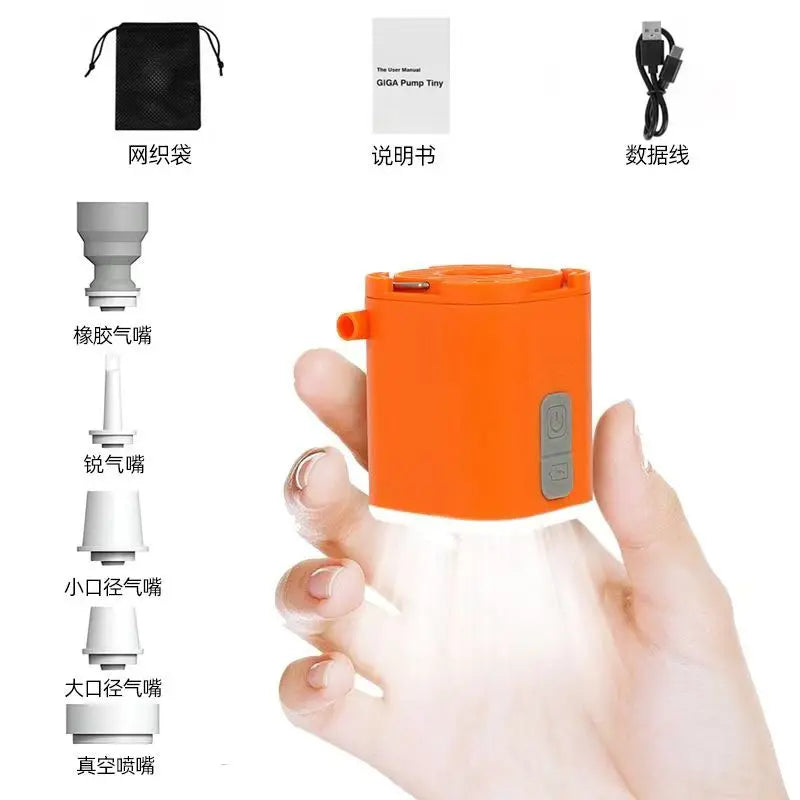 Mini Inflator Pump Outdoor Portable Small Electric Air Pump for Camping Sleep Pad Mattress Mat Pumping and Inflating Vacuum Pump