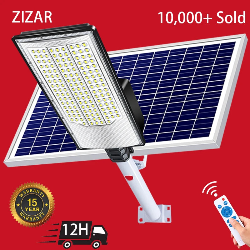 Led Outdoor Solar Street Lamps With Remote Control Energy Saving Ip65 Waterproof 30000mah Waterproof Automatic Dusk To Daw
