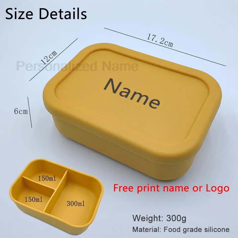 Silicone Bento Lunch Box 3 Compartments – Leakproof BPA Free Kids Food Container - I YAN