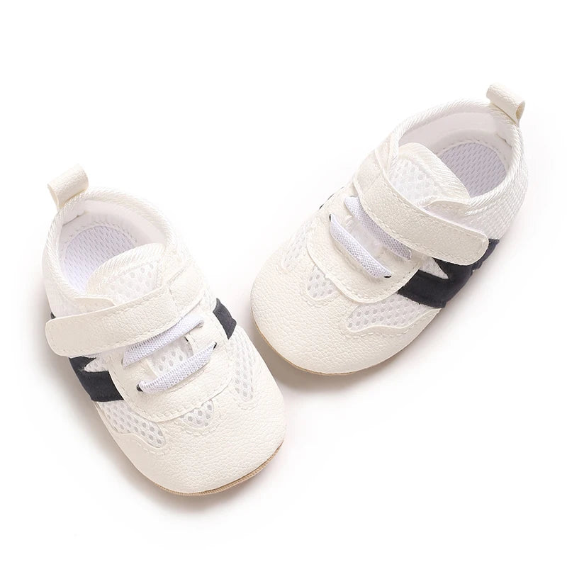 0-18 Months Baby Classic Sneakers - Letters Splicing Design, Non-Slip First Walkers, Comfortable Casual Shoes for Infants & Tod