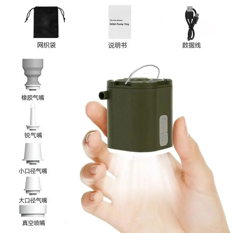 Mini Inflator Pump Outdoor Portable Small Electric Air Pump for Camping Sleep Pad Mattress Mat Pumping and Inflating Vacuum Pump