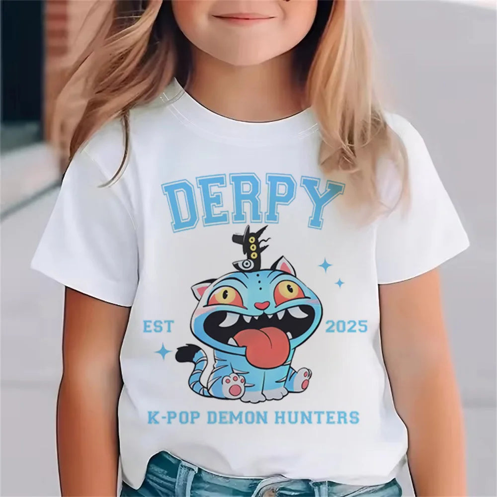 Fashion Movie Kids T-shirt KPop Demon Hunters  Funny Gift for Fans Tshirt K-Pop Demon Hunters Clothes Cool Girls Tee Top