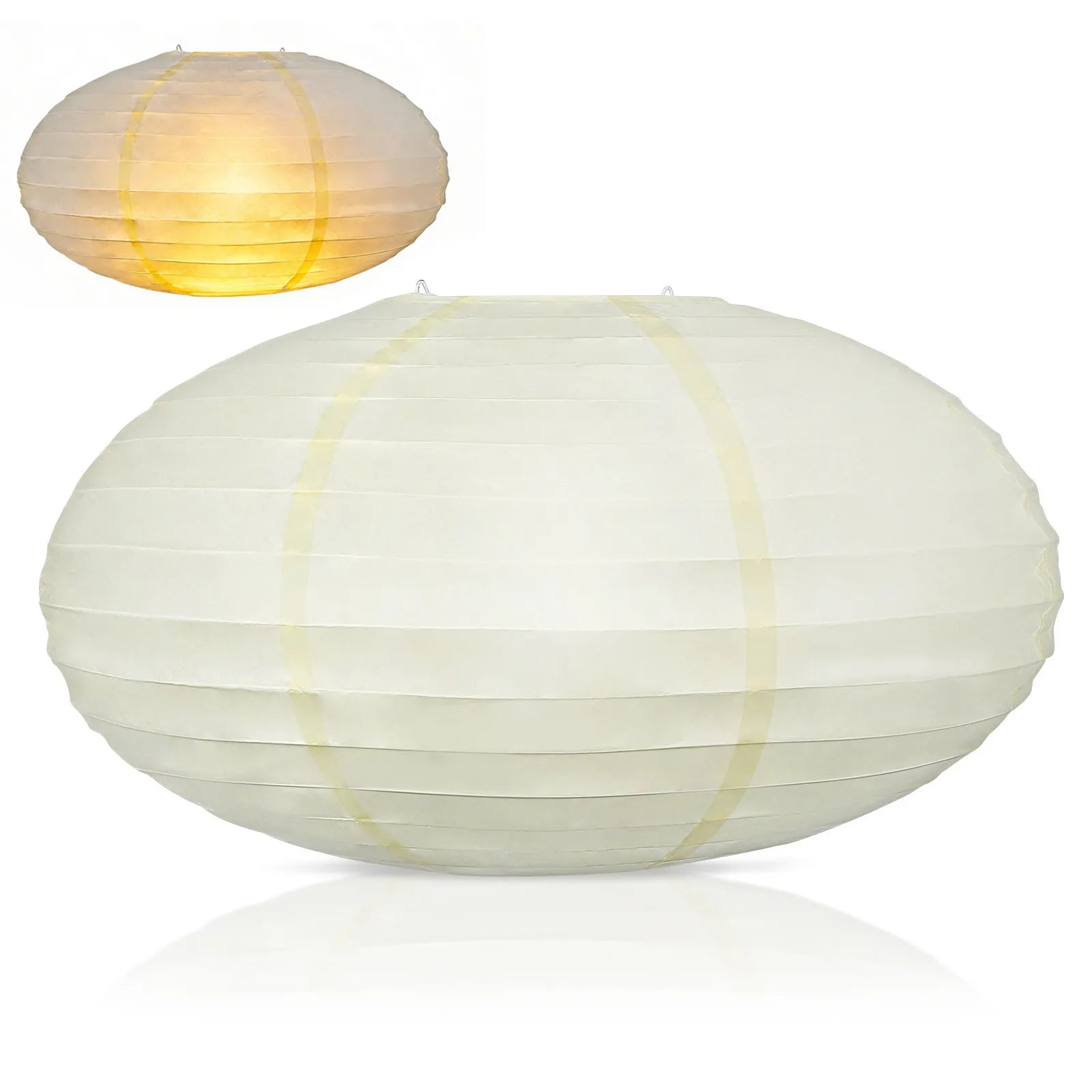 Oval paper lantern Round Lamp Shade Rice Paper Pendant Lampshade 40cm Chinese Japanese Style Hanging Chandelier Light Cover