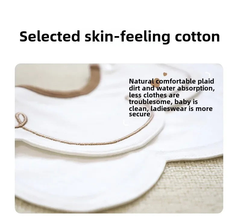 3-Pack Cotton Gauze Baby Bibs | Soft Petal Print Drool Bibs for Newborns - I YAN