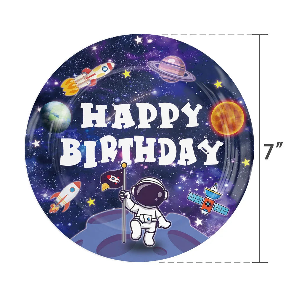 10/50pcs Outer Space Party Tableware Disposable Paper Plates  Space Themed Galaxy Party Kids Birthday Party Decoration Supplies
