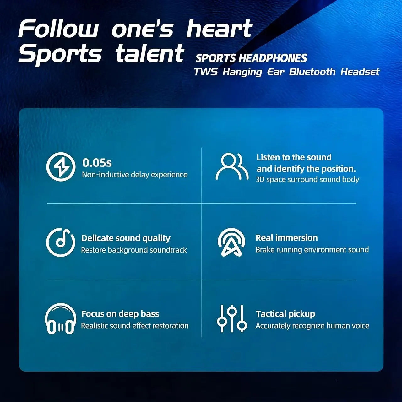 A520 Bluetooth Headset V5.3 Wireless Earphones Headphones With Microphone Headphones Sports Earbuds Anti-Sweat