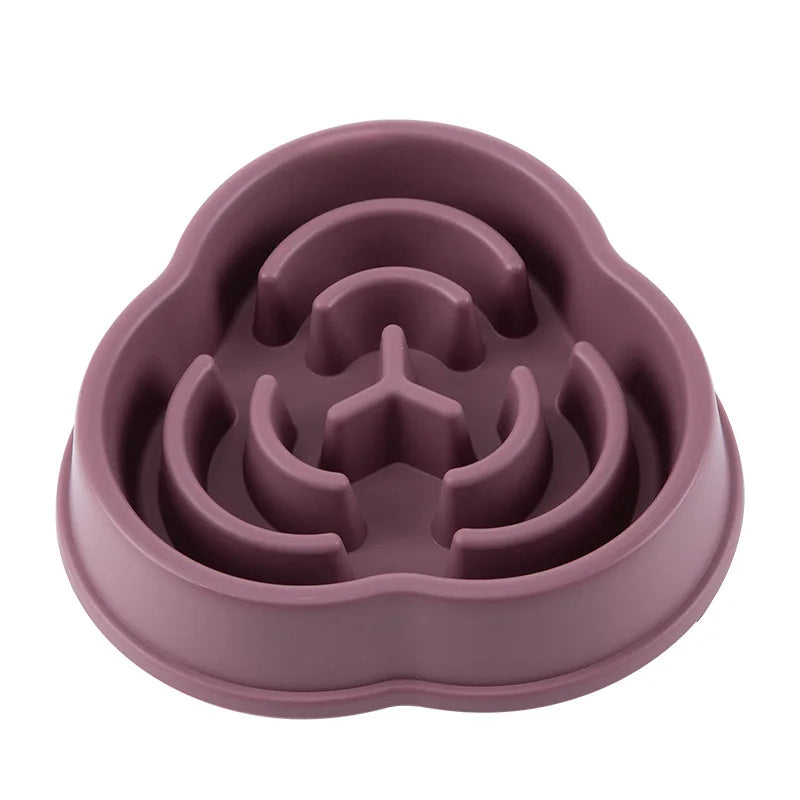 I YAN pet slow food bowl for cats and dogs, round, non-slip, thickened, colorful, helps prevent choking during feeding.