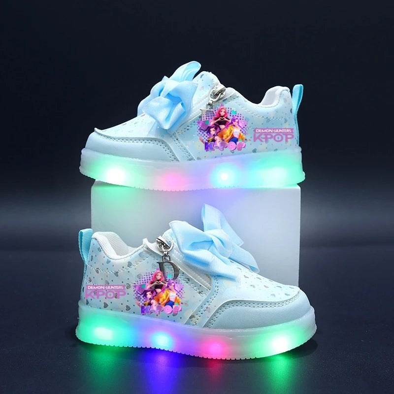 Hot Kpop Demon Hunter Children Led Shoes Boys Girls Lighted Sneakers Glowing Shoes Kid Sneakers With Luminous Sole Running Shoes