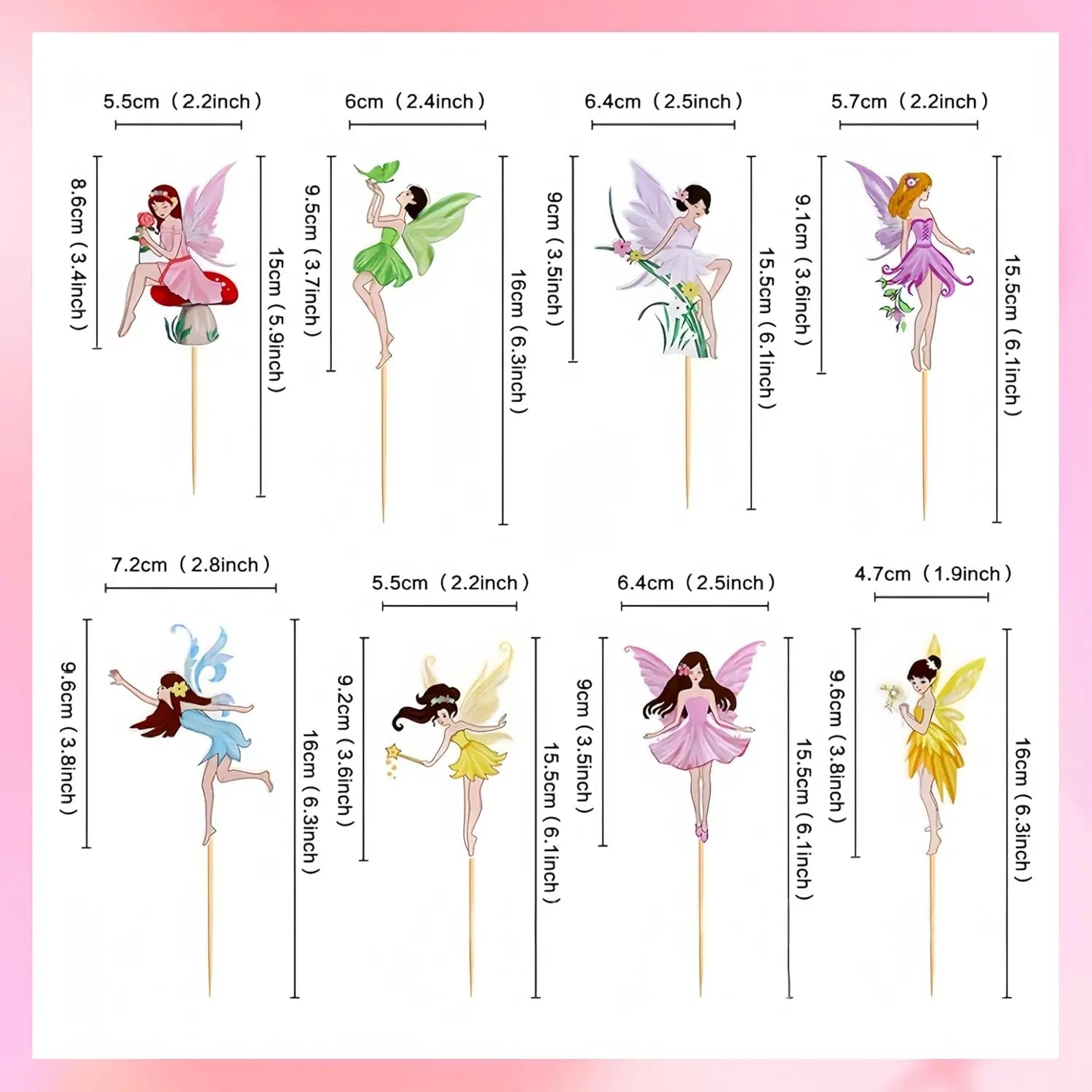 Fairy Cake Toppers Mushroom House Cake Decor Butterfly Cake Decor Fairy Garden Topper Fairy Party Supplies Flower Cupcake Topper
