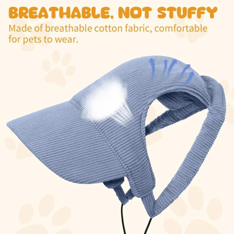 Adjustable Dog Baseball Cap Fashion Soft Breathable Pet Sun Protection Hat with Ear Holes Dog Parent-Child Hat For Dogs Cats