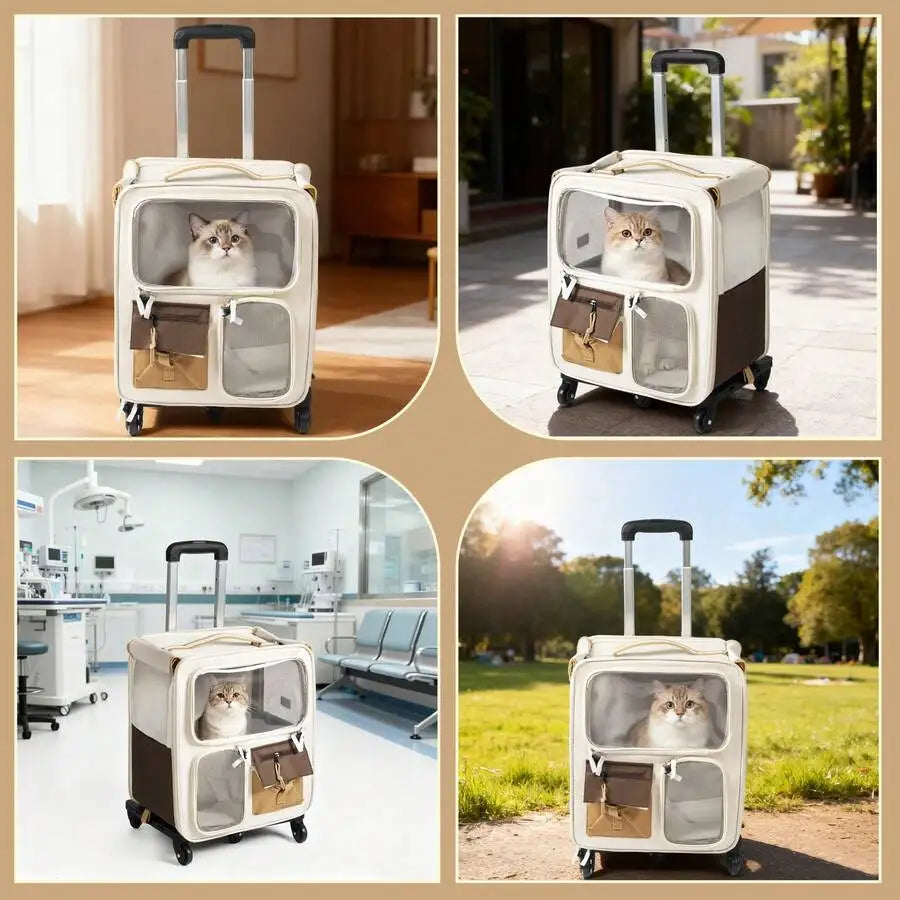 Cats Travel Bag Portable Out Pet Trolley Suitcase Universal Small Dogs Bag Cat Backpack Travel Walking And Camping