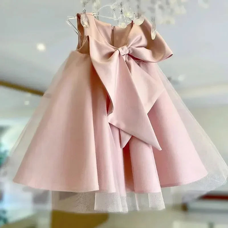 2024 Evening Dress Dress for Baby Girls Kid Pink Green Luxury Ball Gown Evening Birthday Party Dresses Children Elegant