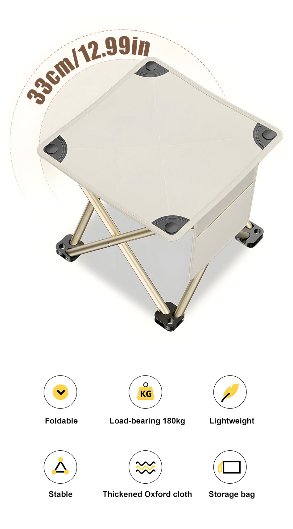 Outdoor Portable Folding Stool Camping Collapsible Foot Stool Hiking Beach Travel Picnic Fishing Seat Tools Ultralight Picnic
